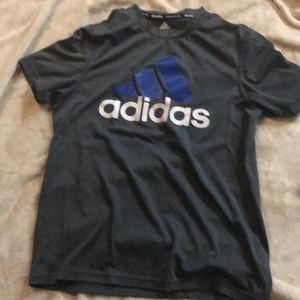 Adidas climalite grey and blue t-shirt